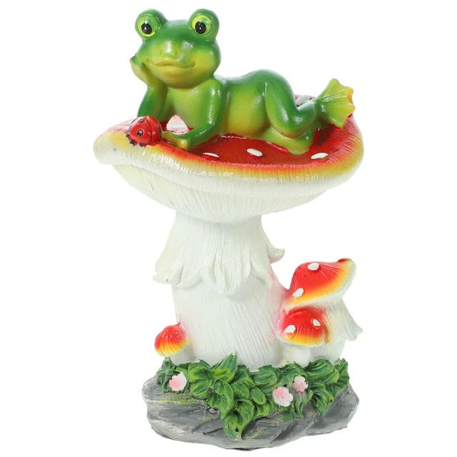 Statue Grenouille Décoration Jardin En Résine - 28x12 Cm, Vert, Pour étangs, Fontaines, Pots De Fleurs | Déco Extérieure