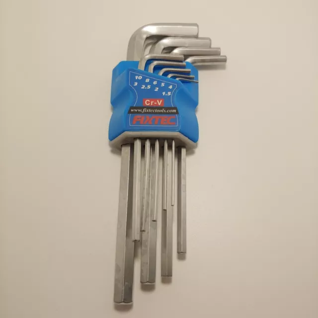 9PC Hex Allen Key Set Alan Key Metric 1.5-10mm Chrome Vanadium