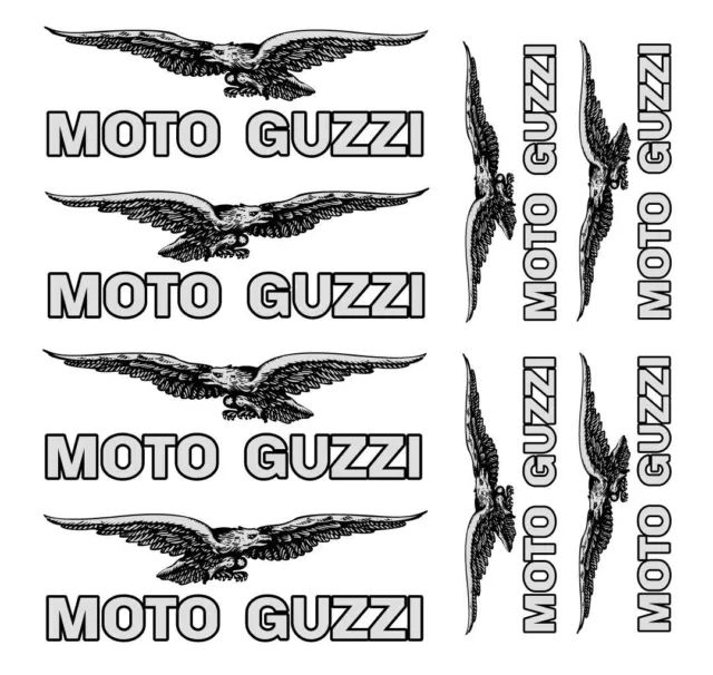 Kit FE MOTO GUZZI juego de pegatinas adhesivas ORO PLATA BLANCO /921 2