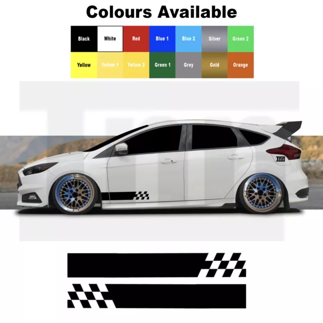 Side Stripe Graphics Ford Focus Fiesta Escort ST RS Car Decals Stickers Vinyl