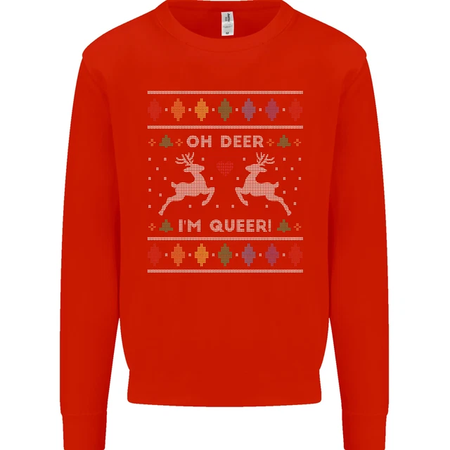 Navidad Lgbt Oh Ciervo I'M Queer Orgullo Gay Hombre Jersey Sudadera