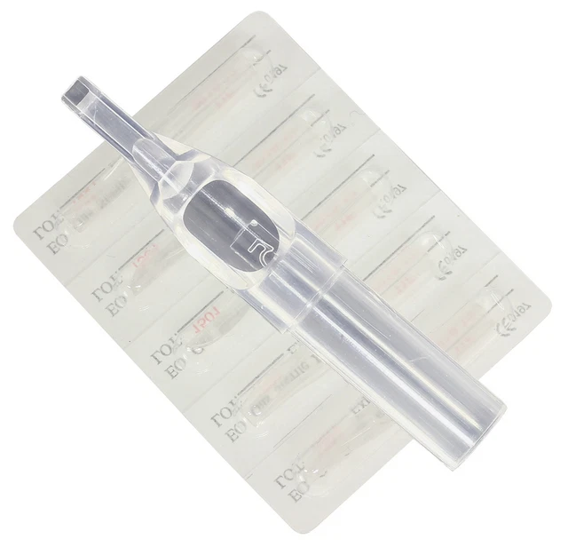 {PiA} 5 x 5 punta per tatuaggi piatta trasparente punta per tatuaggio monouso 5F punta per tatuaggio