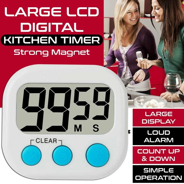 DIGITAL LARGE CLOCK Kitchen Cooking Timer CountDown Up Loud LCD Alarm