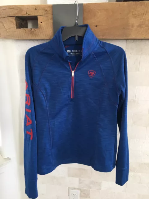 Women’s Ariat Tek Cold Series 1/4 Zip Size Small Royal Blue Western Sweatshirt