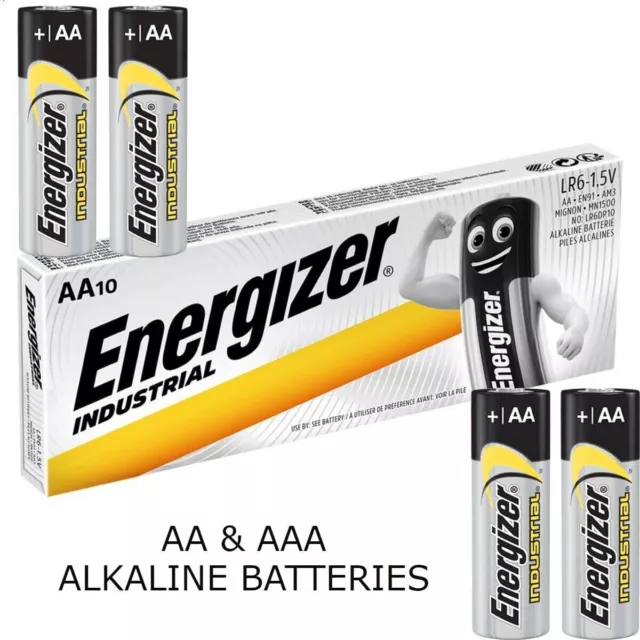 Energizer Industrial AA & AAA Alkaline Batteries LR03 LR6 - Long Expiry