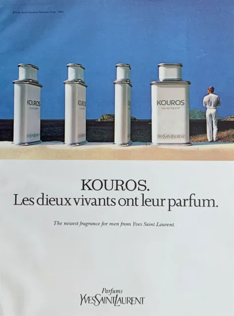 1983 KOUROS by Yves Saint Laurent The Newest Fragrance 4 Men's from YSL PRINT AD