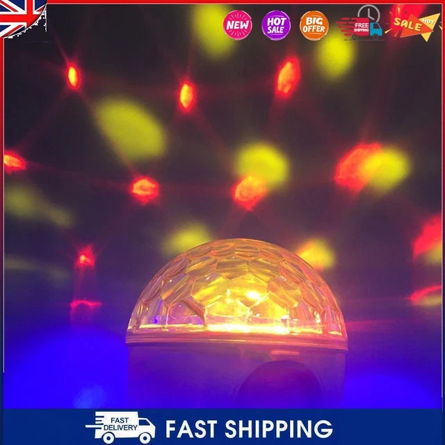 #C Rotating LED Night Lamp USB Disco Stage Party Ball Light (White)