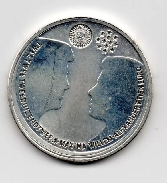 Holanda 10 Euro 2002 - Moneda de boda - Plata