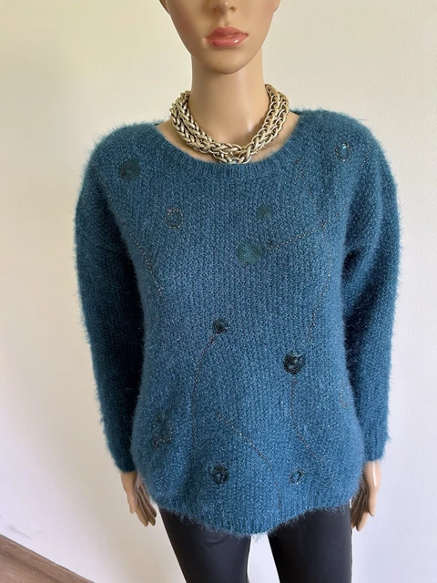 Pull Femme Armand Thiery – Taille 1 (36/38) – Marron Rayé – Manches 3/4 – Coton