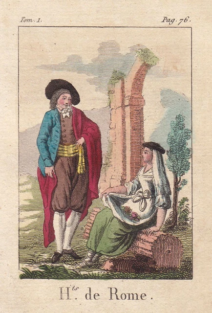 1810 ROM Roma Italia Persone People Tracht Incisione Engraving