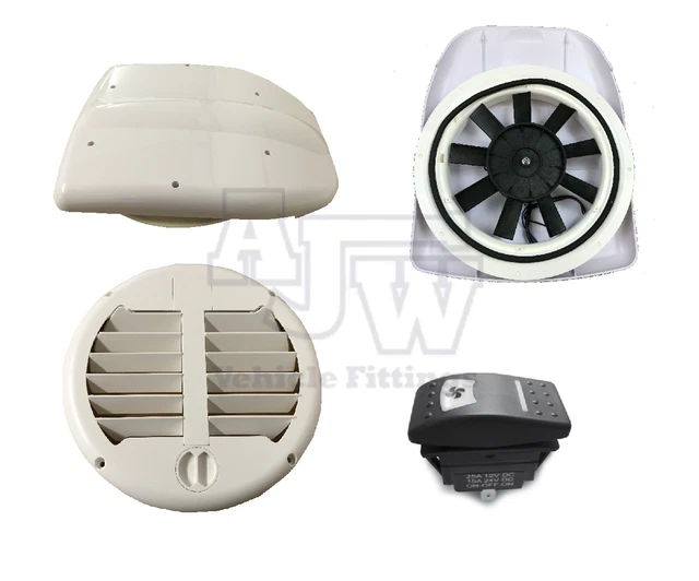 Bowers White Internal Closeable Air Vent For Motorised Van Roof Fan – 1070003