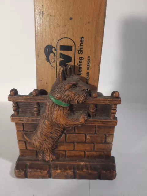 Vintage Scottie Scotty Scottish Terrier Dog Brush Holder with A Brush