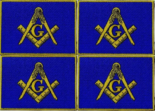 4 PCS MASONIC FLAG EMBROIDERED PATCH iron-on FREEMASON SQUARE COMPASS