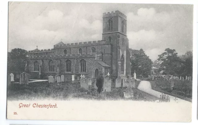 Great Chesterford parish church, nr Saffron Walden, Essex vintage postcard