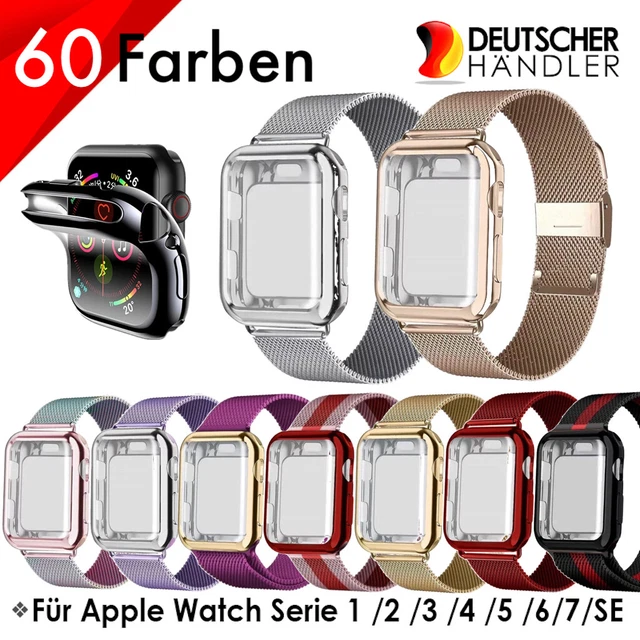 Edelstahl Armband Milanaise Mit Schutzhülle Für Apple Watch40/41/44/45 Milanese