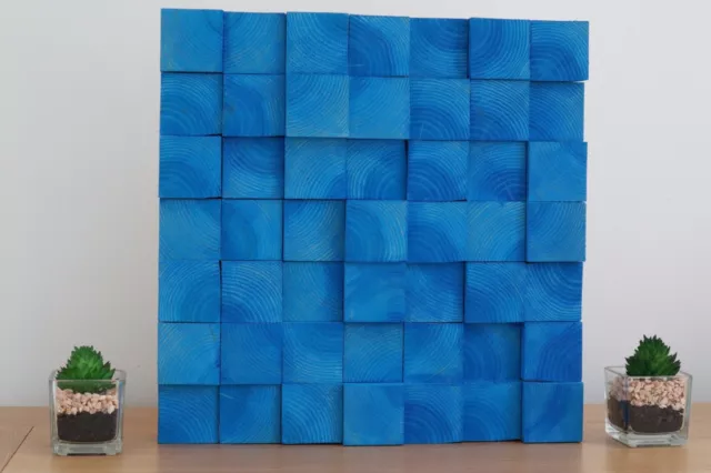 Wooden Wall Art, 3D Blocks,