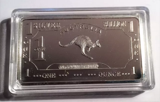 Australian Kangaroo 1 Oz Ingot 999 fine Silver Plated. Great gift or collectible