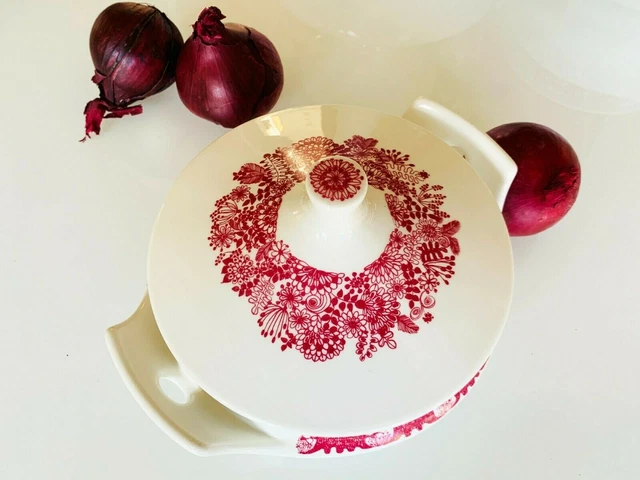 Figgjo Flint Arden Turi Design Norway Vintage Pottery Casserole Dish Red