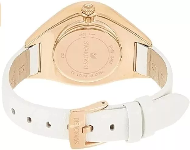 Swarovski 5547635 Crystalline Gold Glitz Dial White Leather Band Womens Watch 3