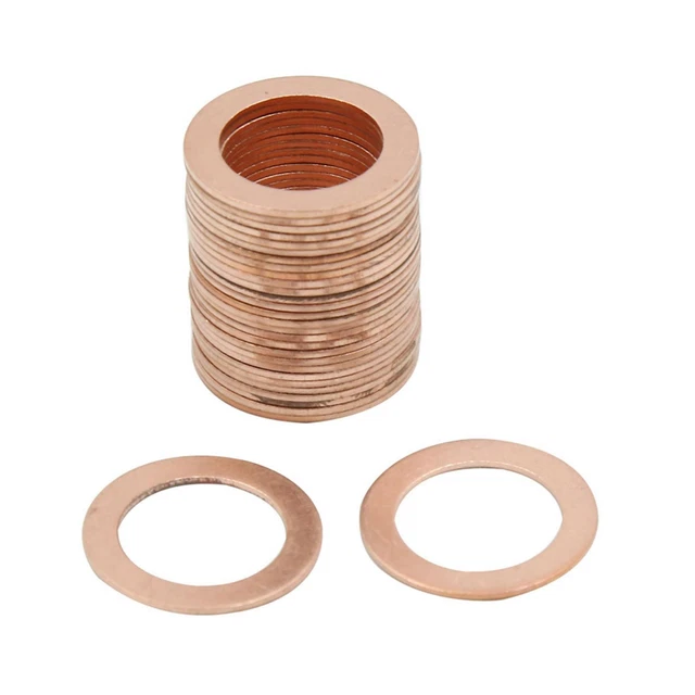 30 pz.  Guarnizione rondelle piatte 17 mm anelli in rame anelli di tenuta piastra di tenuta