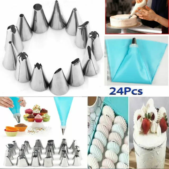 Icing Piping Nozzle Set Pastry Cake Cupcake Sugarcraft Decorating Tools Uk