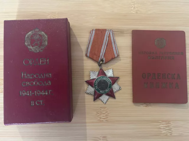 Very rare Bulgaria communist order of People's Freedom 1941-44 2nd cl with doc