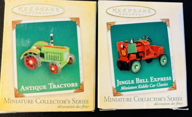 🚂🚜Lot Of 2 Hallmark Mini Keepsake Ornaments