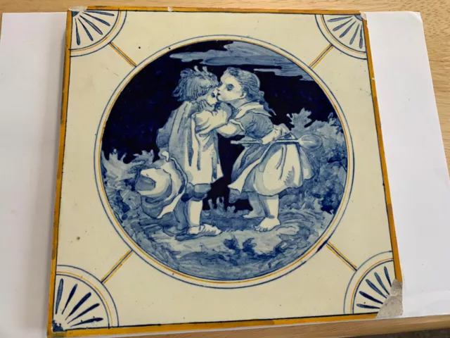 Antique W.B SIMPSON &sons Hand painted  Wall Tile