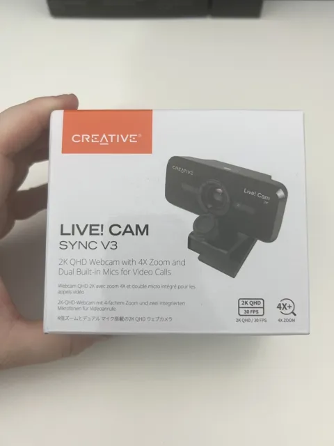 Creative Live! Cam Sync V3 2K QHD USB Webcam with 4X Digital Zoom and Microphone
