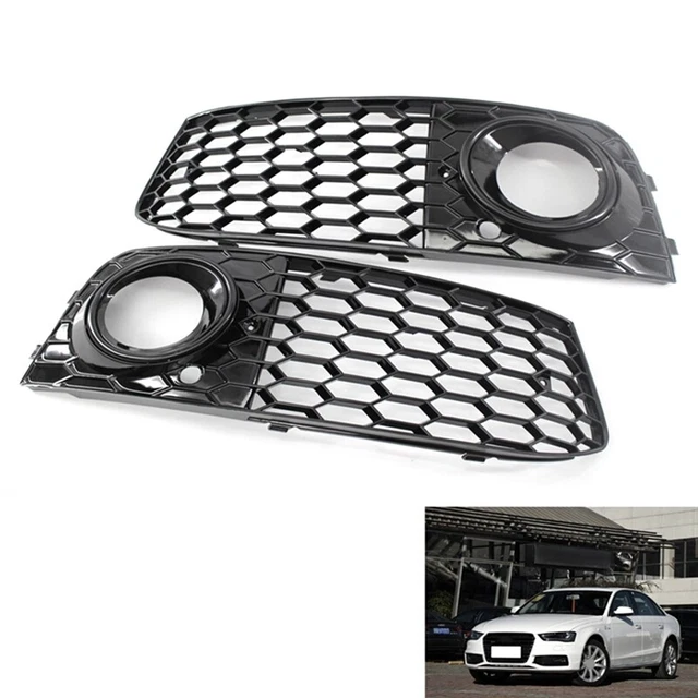 2 Grilles Antibrouillard Nid D'abeille Noires Pour Audi Q5 / SQ5 (2013-2017)