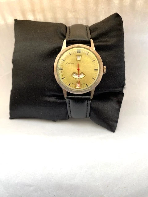 Montre Mécanique Luch Vintage – Biélorussie, 38mm, Remontage Manuel, Bracelet Cuir