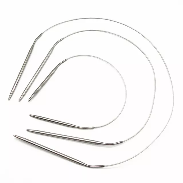 Circular Knitting Needles Stainless Steel Crochet Hooks Pins Weaving Accessories