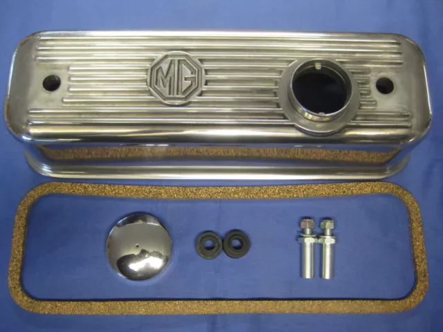 MG   NEW MGB ROADSTER / GT B SERIES ALLOY ROCKER COVER KIT   alluminium cover