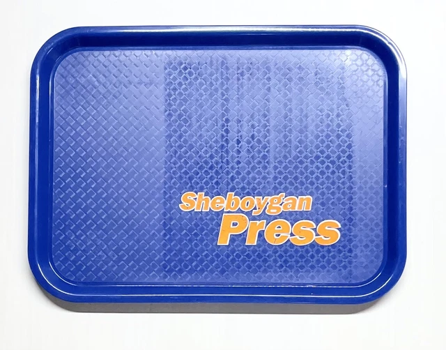 VINTAGE SHEBOYGAN PRESS Newspaper Plastic Cafeteria Tray 12” x 16