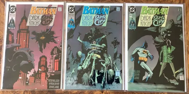 Batman 452 453 454 VF/NM Dark Knight Dark City Full Story Mike Mignola Covers