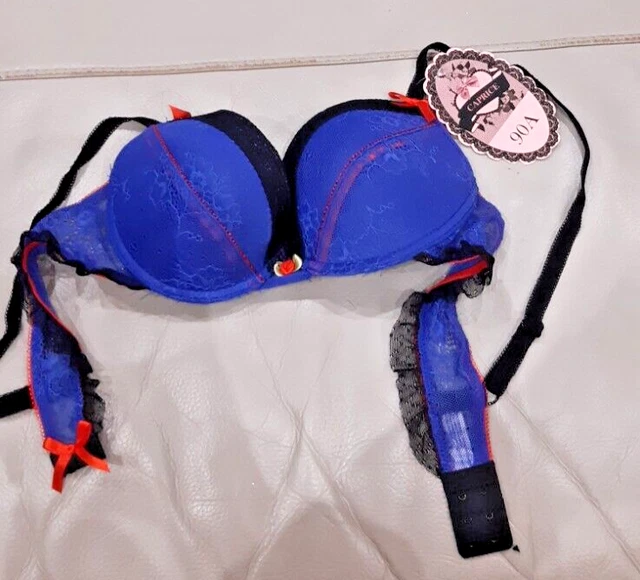Soutien-gorge Caprice 90C Noir Et Rouge – Neuf Avec étiquettes, Rembourré, Lingerie Chic