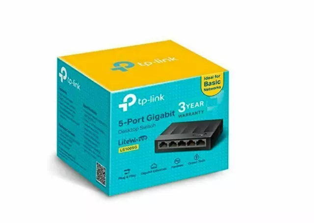 TP-Link 5-Port Gigabit Ethernet Switch Hub Network Splitter Desktop Wallmount