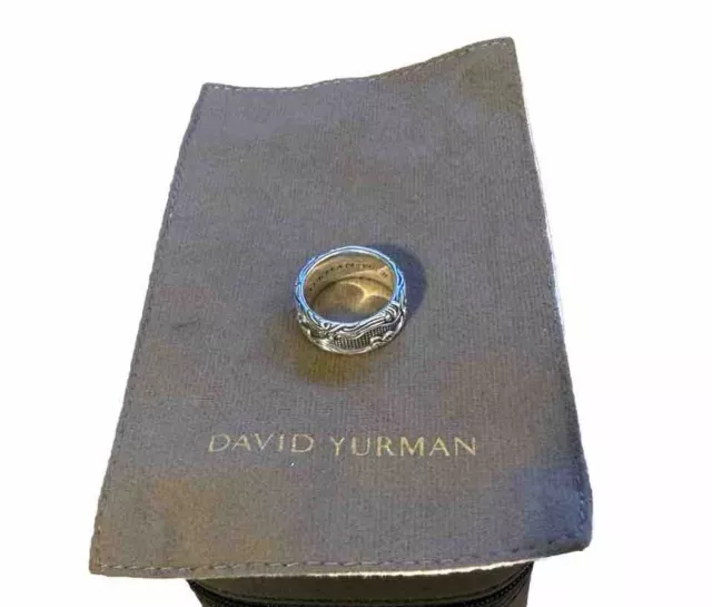 David Yurman Waves Band Ring - Sterling Siver 0.925 - 10mm Wide - Size 9.5