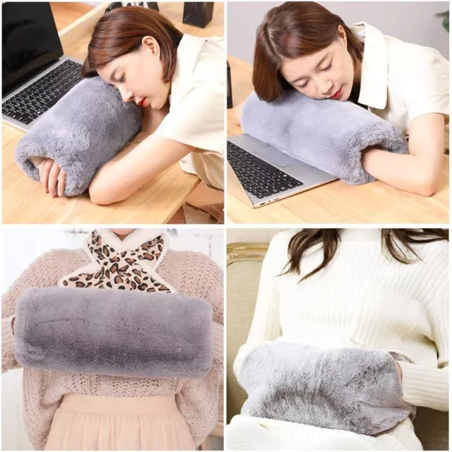 Women Men Luxurious Super Soft Faux Fur Muff Hand Warmer Winter Gloves Warm UK