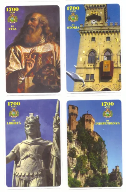 San Marino 4 Schede Telefoniche Nuove 1700 Anni Repubblica San Marino