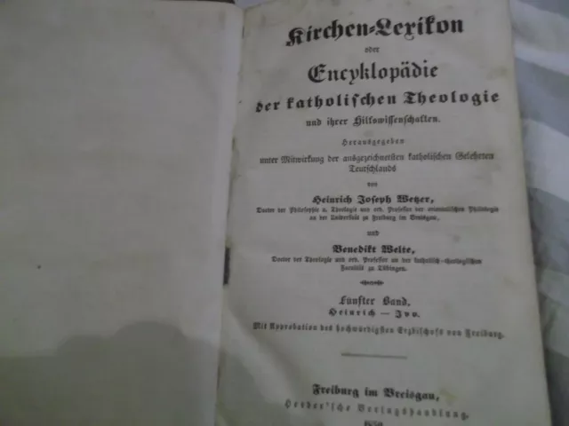 Kirchen-Lexikon oder Encyklopädie der katholischen Theologie 1850