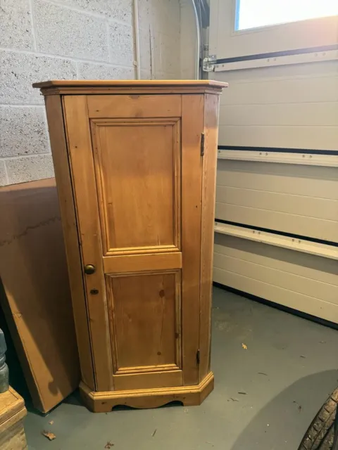Original Antique Pine Corner Cabinet