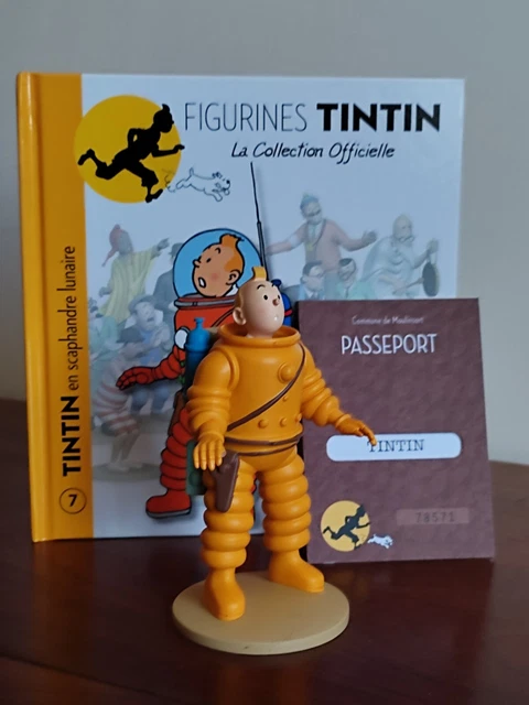Figurine Tintin En Résine - Livre 7, Tintin En Scaphandre Lunaire - Occasion En Bon état, Collection BD