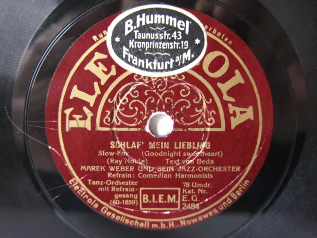 78rpm COMEDIAN HARMONISTS & MAREK WEBER - Schlaf' mein Liebling - SELTEN !