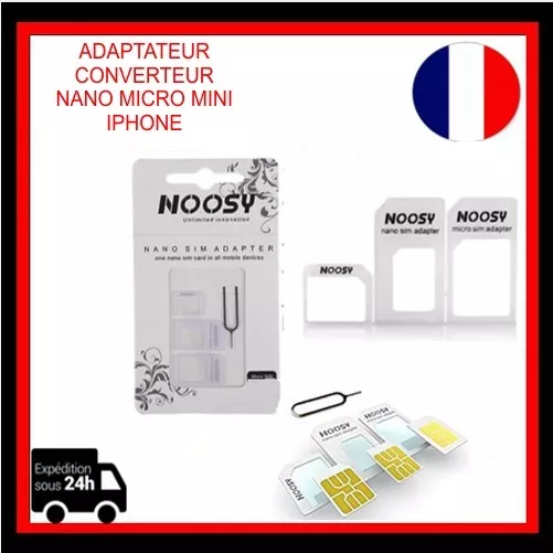 ADAPTATEURS NANO SIM - MICRO SIM - SIM STANDARD POUR IPHONE/IPad 5 BLANC