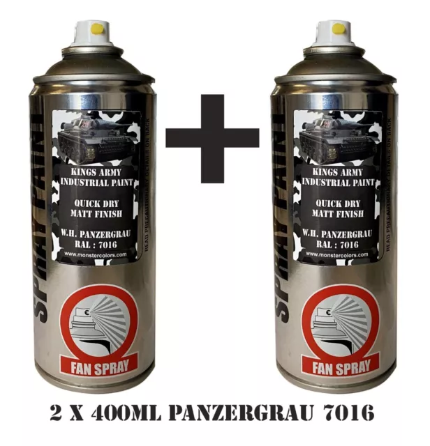 Panzer Grey Army Spray Paint, Military Vehicle, paintball,airsoft,model paint X2