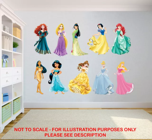 Princess Wall Stickers  Decor  Sticker Vinyl Kids Girls Room Decor Bedroom