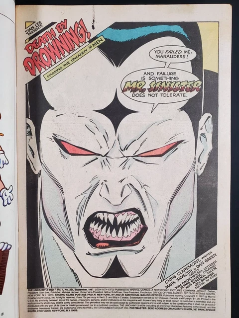 The Uncanny X-men #221 Newsstand Edition Marvel 1st app. of Mr Sinister 8