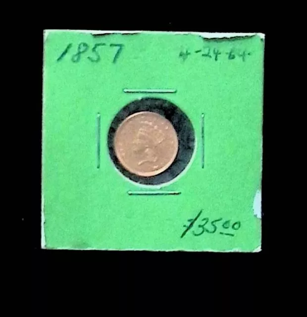 1857 Type 3 US One Dollar $1 Indian Princess Head Gold Coin Piece