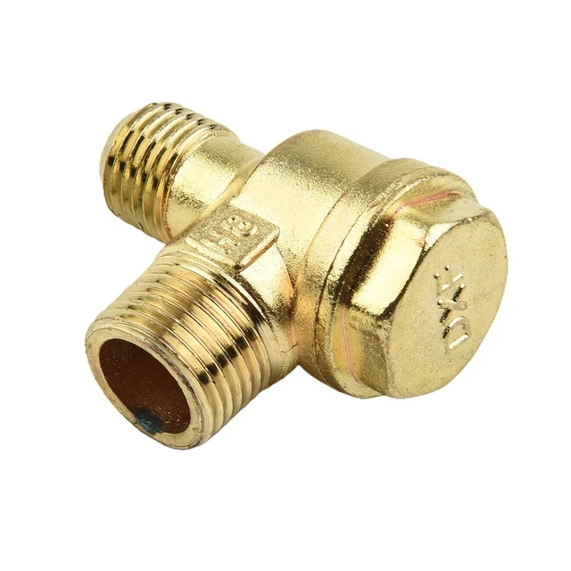 Válvula a cuadros accesorios oro compresor de aire exento de aceite aleación de zinc 16x14mm 2 puertos